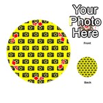 Modern Chic Vector Camera Illustration Pattern Playing Cards 54 (Round)  Front - Diamond4