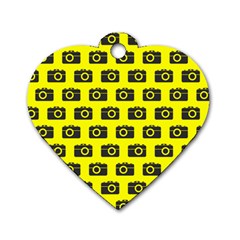 Modern Chic Vector Camera Illustration Pattern Dog Tag Heart (one Side)