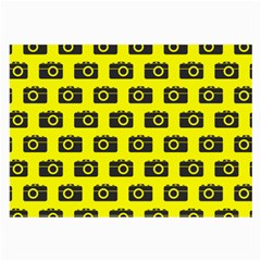 Modern Chic Vector Camera Illustration Pattern Large Glasses Cloth by GardenOfOphir