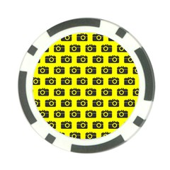 Modern Chic Vector Camera Illustration Pattern Poker Chip Card Guards by GardenOfOphir