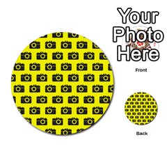 Modern Chic Vector Camera Illustration Pattern Multi-purpose Cards (round)  by GardenOfOphir