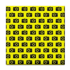 Modern Chic Vector Camera Illustration Pattern Face Towel by GardenOfOphir