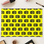 Modern Chic Vector Camera Illustration Pattern Cosmetic Bag (XXL)  Back