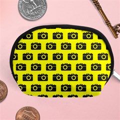 Modern Chic Vector Camera Illustration Pattern Accessory Pouches (medium)  by GardenOfOphir