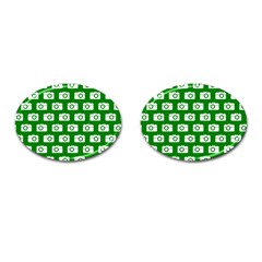 Modern Chic Vector Camera Illustration Pattern Cufflinks (oval)