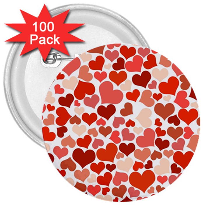 Heart 2014 0901 3  Buttons (100 pack) 