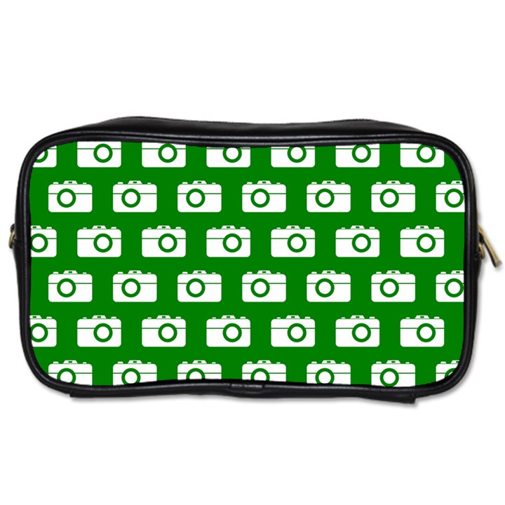 Modern Chic Vector Camera Illustration Pattern Toiletries Bags 2-Side