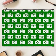 Modern Chic Vector Camera Illustration Pattern Cosmetic Bag (xxxl) 