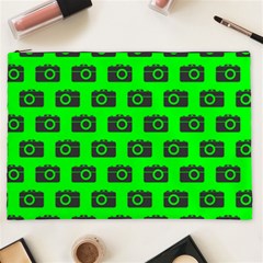 Modern Chic Vector Camera Illustration Pattern Cosmetic Bag (xxl) 