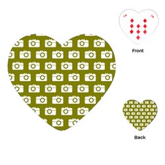 Modern Chic Vector Camera Illustration Pattern Playing Cards (heart) 