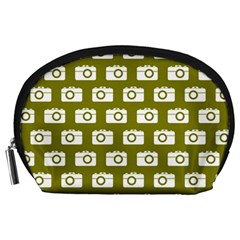 Modern Chic Vector Camera Illustration Pattern Accessory Pouches (large) 