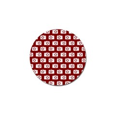 Modern Chic Vector Camera Illustration Pattern Golf Ball Marker by GardenOfOphir