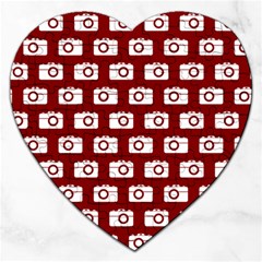 Modern Chic Vector Camera Illustration Pattern Jigsaw Puzzle (heart) by GardenOfOphir