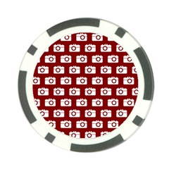 Modern Chic Vector Camera Illustration Pattern Poker Chip Card Guards