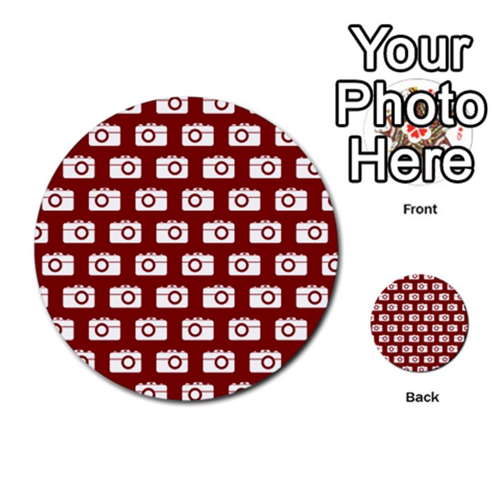 Modern Chic Vector Camera Illustration Pattern Multi-purpose Cards (Round) 