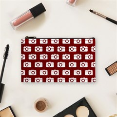 Modern Chic Vector Camera Illustration Pattern Cosmetic Bag (small)  by GardenOfOphir