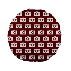 Modern Chic Vector Camera Illustration Pattern Standard 15  Premium Round Cushions