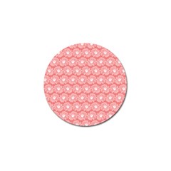 Coral Pink Gerbera Daisy Vector Tile Pattern Golf Ball Marker by GardenOfOphir