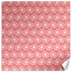 Coral Pink Gerbera Daisy Vector Tile Pattern Canvas 16  X 16   by GardenOfOphir