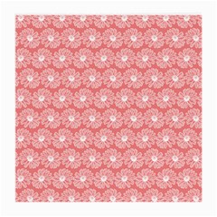 Coral Pink Gerbera Daisy Vector Tile Pattern Medium Glasses Cloth by GardenOfOphir