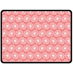 Coral Pink Gerbera Daisy Vector Tile Pattern Fleece Blanket (large) 