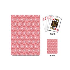 Coral Pink Gerbera Daisy Vector Tile Pattern Playing Cards (mini)  by GardenOfOphir