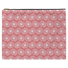 Coral Pink Gerbera Daisy Vector Tile Pattern Cosmetic Bag (xxxl)  by GardenOfOphir