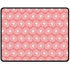 Coral Pink Gerbera Daisy Vector Tile Pattern Double Sided Fleece Blanket (medium)  by GardenOfOphir