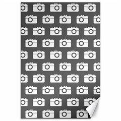 Modern Chic Vector Camera Illustration Pattern Canvas 12  X 18   by GardenOfOphir