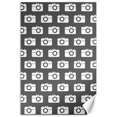 Modern Chic Vector Camera Illustration Pattern Canvas 24  X 36 