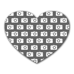 Modern Chic Vector Camera Illustration Pattern Heart Mousepads by GardenOfOphir