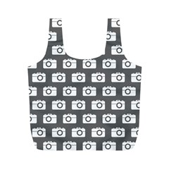 Modern Chic Vector Camera Illustration Pattern Full Print Recycle Bags (m)  by GardenOfOphir