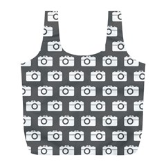 Modern Chic Vector Camera Illustration Pattern Full Print Recycle Bags (l)  by GardenOfOphir