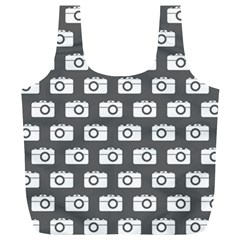 Modern Chic Vector Camera Illustration Pattern Full Print Recycle Bags (l) 