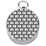 Modern Chic Vector Camera Illustration Pattern Silver Compasses Front