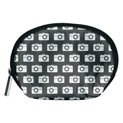 Modern Chic Vector Camera Illustration Pattern Accessory Pouches (medium)  by GardenOfOphir