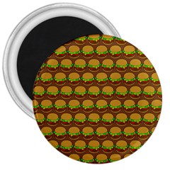 Burger Snadwich Food Tile Pattern 3  Magnets by GardenOfOphir