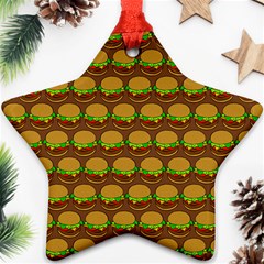 Burger Snadwich Food Tile Pattern Ornament (star)  by GardenOfOphir