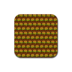 Burger Snadwich Food Tile Pattern Rubber Coaster (square)  by GardenOfOphir