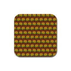 Burger Snadwich Food Tile Pattern Rubber Square Coaster (4 Pack)  by GardenOfOphir