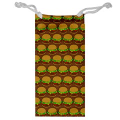 Burger Snadwich Food Tile Pattern Jewelry Bags by GardenOfOphir