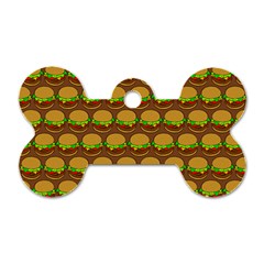 Burger Snadwich Food Tile Pattern Dog Tag Bone (one Side) by GardenOfOphir