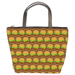 Burger Snadwich Food Tile Pattern Bucket Bags by GardenOfOphir