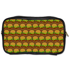 Burger Snadwich Food Tile Pattern Toiletries Bags by GardenOfOphir