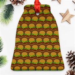 Burger Snadwich Food Tile Pattern Ornament (bell) 