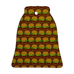 Burger Snadwich Food Tile Pattern Bell Ornament (2 Sides) by GardenOfOphir