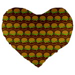 Burger Snadwich Food Tile Pattern Large 19  Premium Flano Heart Shape Cushions Front