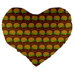 Burger Snadwich Food Tile Pattern Large 19  Premium Flano Heart Shape Cushions Back