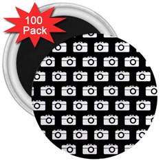 Modern Chic Vector Camera Illustration Pattern 3  Magnets (100 Pack)