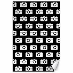 Modern Chic Vector Camera Illustration Pattern Canvas 24  X 36  by GardenOfOphir